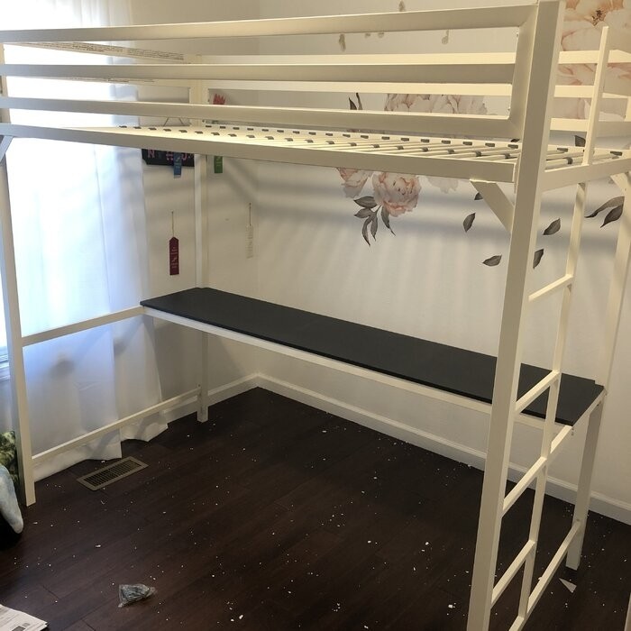 Furse Metal Loft Bed with Built-in-Desk by Isabelle & Max™