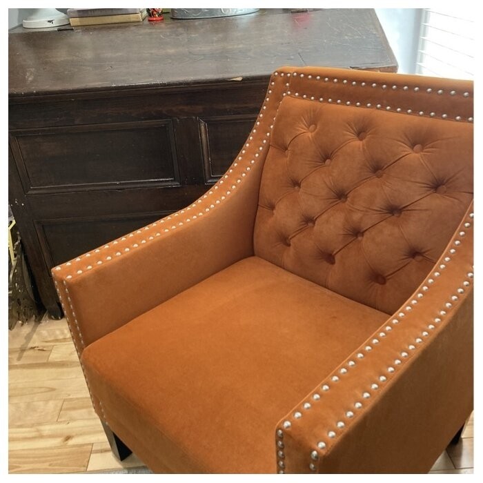 Glison 26.7'' Wide Tufted Velvet Barrel Chair