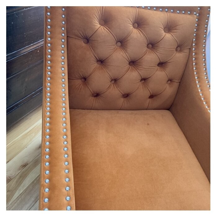 Glison 26.7'' Wide Tufted Velvet Barrel Chair