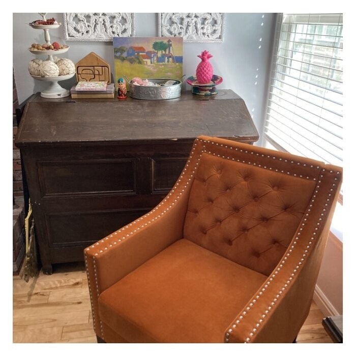 Glison 26.7'' Wide Tufted Velvet Barrel Chair