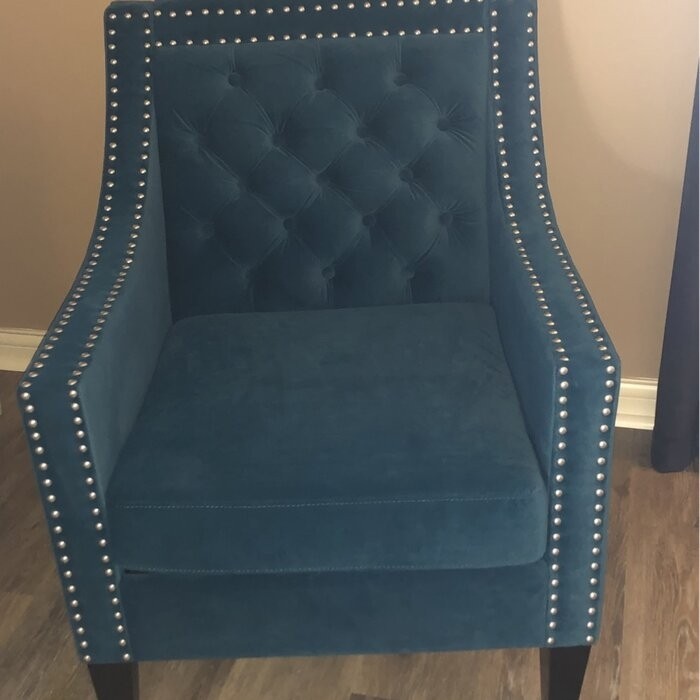 Glison 26.7'' Wide Tufted Velvet Barrel Chair