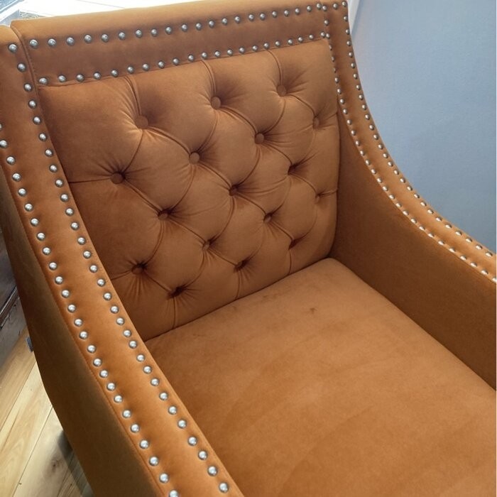 Glison 26.7'' Wide Tufted Velvet Barrel Chair