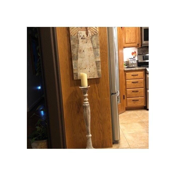 Hademar Tall Wood Candlestick