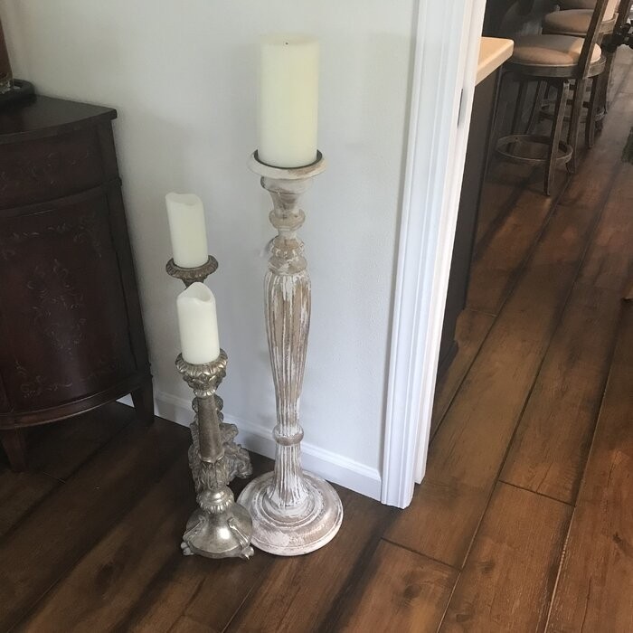 Hademar Tall Wood Candlestick