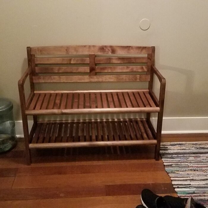 Hales Wood Shelves Storage Bench