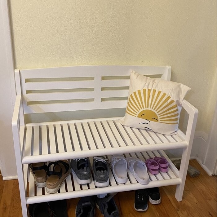 Hales Wood Shelves Storage Bench