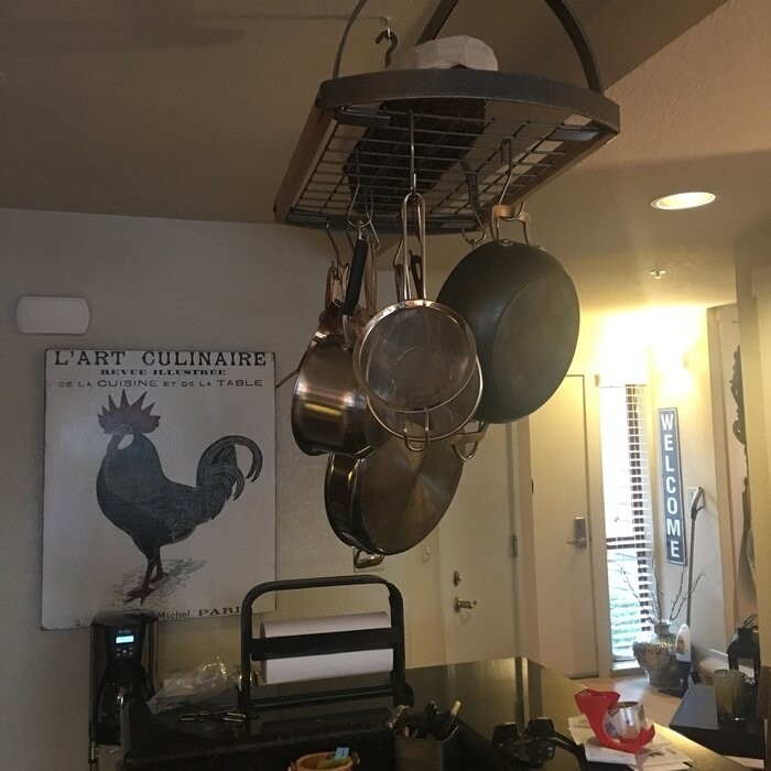 Handcrafted Decor Oval Ceiling Hanging Pot Rack