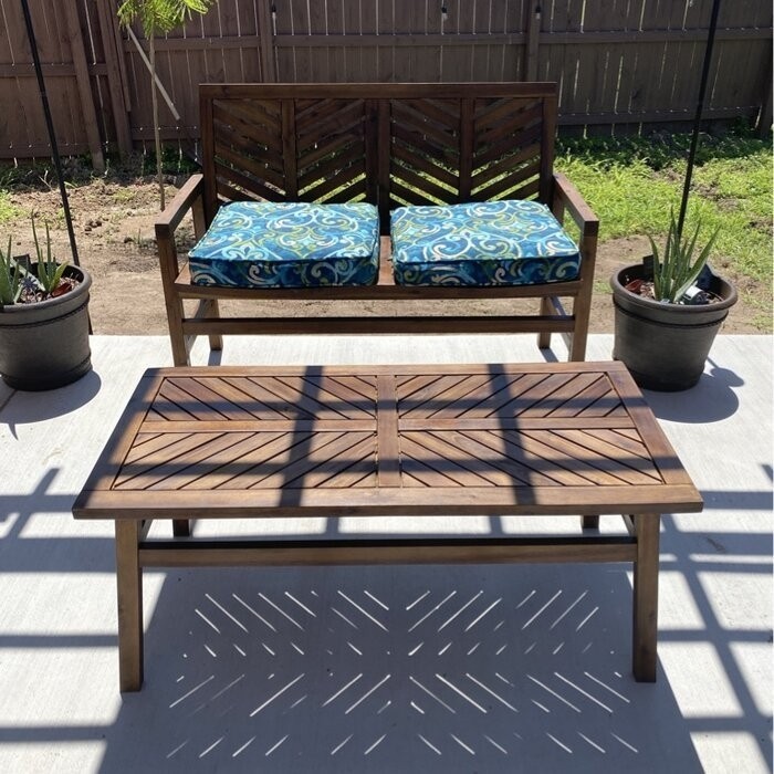 Harbison Chevron Wooden Garden Bench