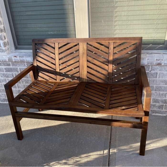 Harbison Chevron Wooden Garden Bench