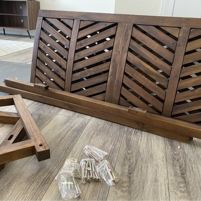 Harbison Chevron Wooden Garden Bench