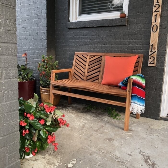 Harbison Chevron Wooden Garden Bench