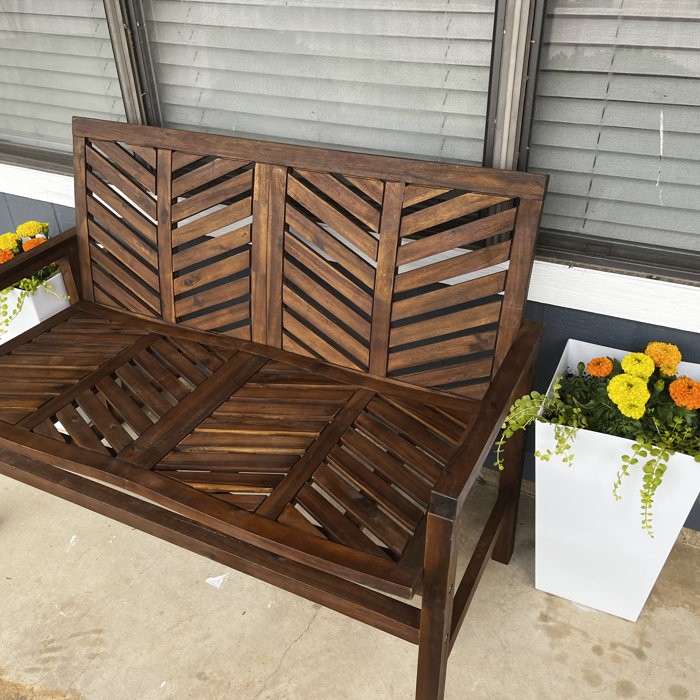 Harbison Chevron Wooden Garden Bench