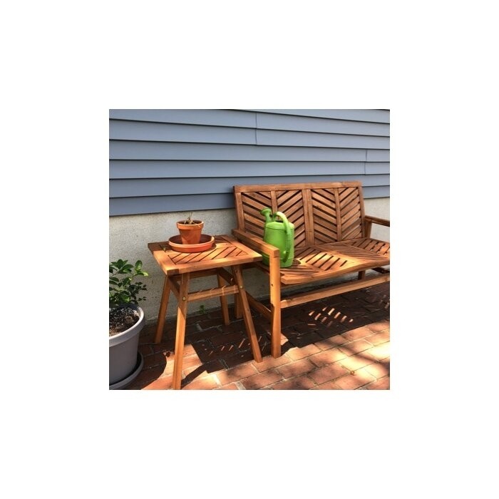 Harbison Chevron Wooden Garden Bench