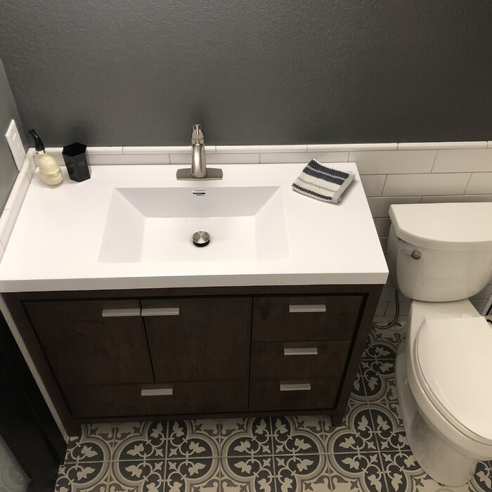 Harger Free Standing Modern 42" Rectangular Single Bathroom Vanity Set