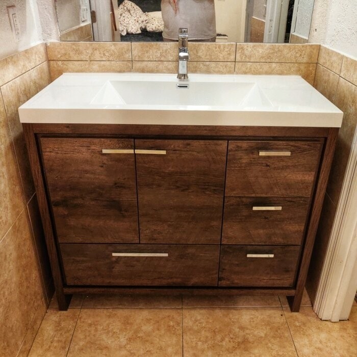 Harger Free Standing Modern 42" Rectangular Single Bathroom Vanity Set