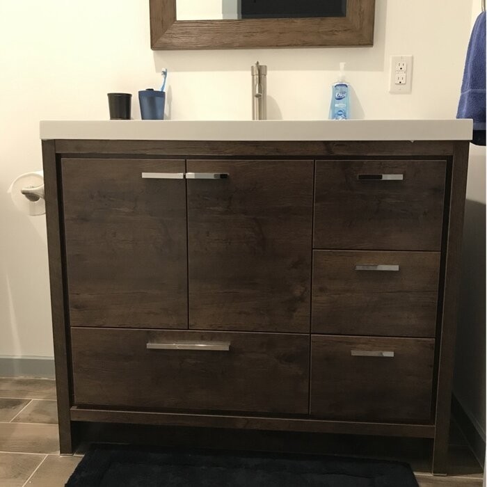 Harger Free Standing Modern 42" Rectangular Single Bathroom Vanity Set
