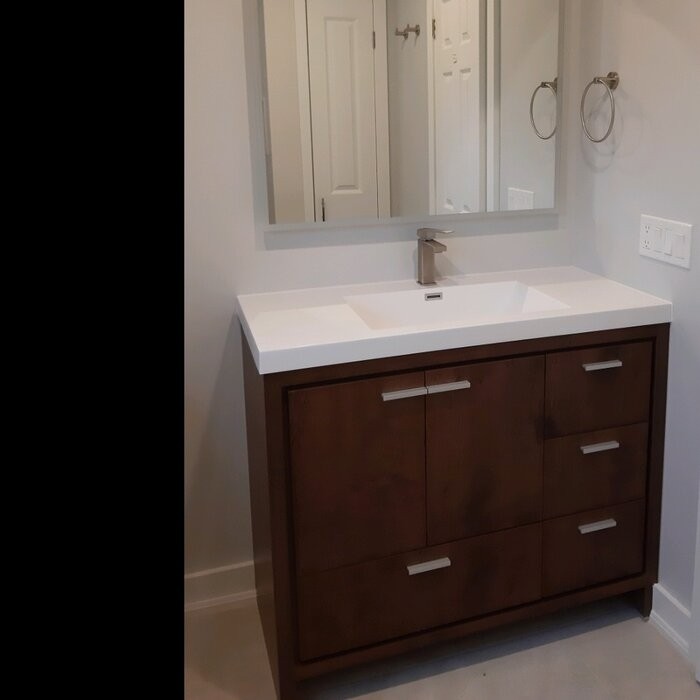 Harger Free Standing Modern 42" Rectangular Single Bathroom Vanity Set