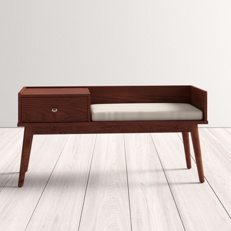 Hartnett Wood Drawers Storage Bench