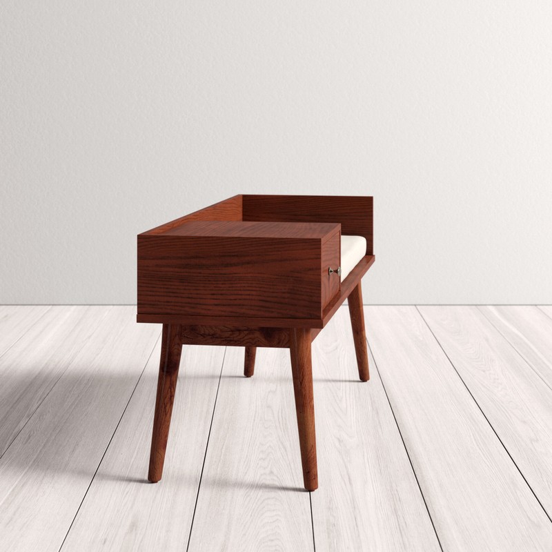 Hartnett Wood Drawers Storage Bench