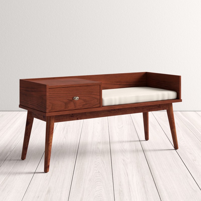 Hartnett Wood Drawers Storage Bench