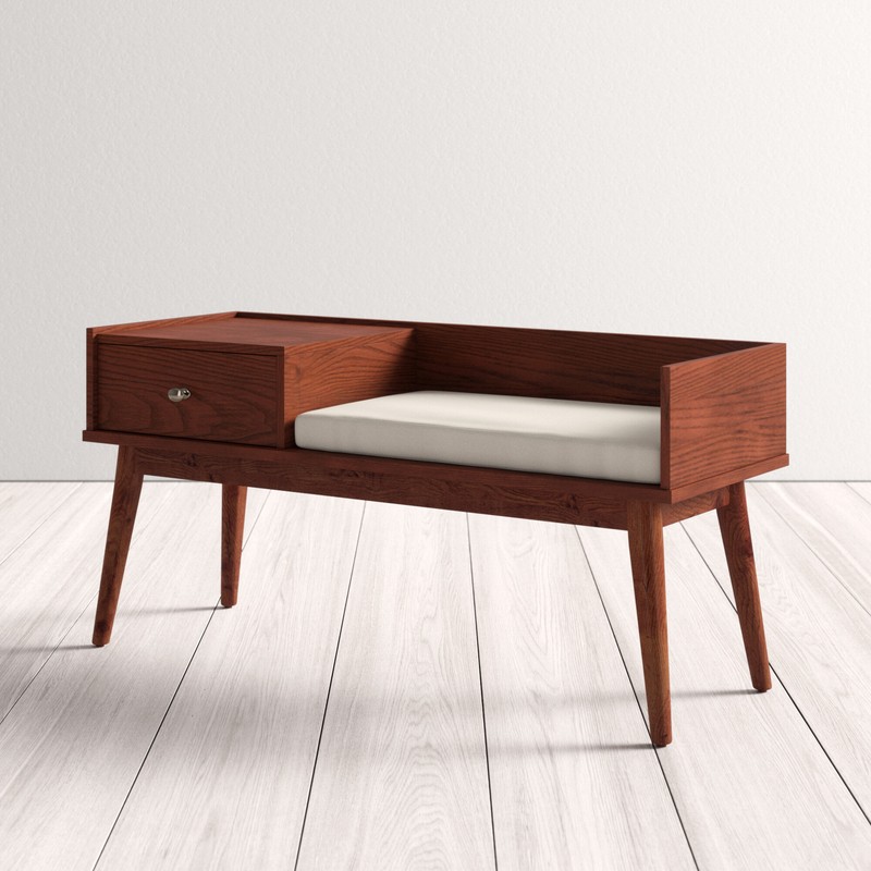 Hartnett Wood Drawers Storage Bench