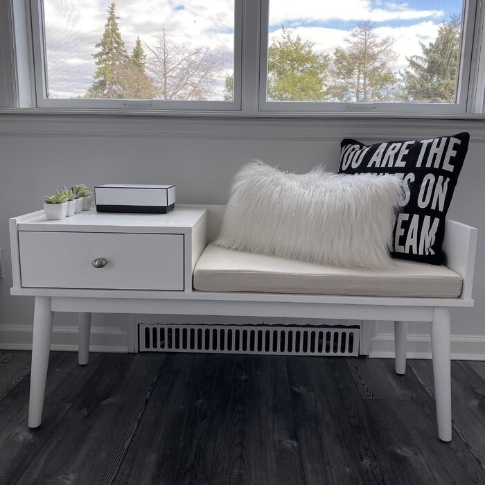 Hartnett Wood Drawers Storage Bench