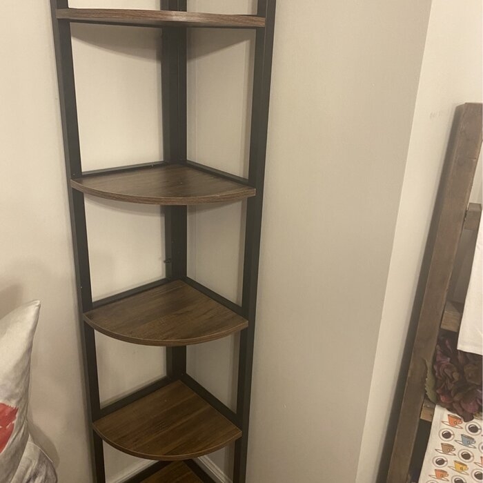 Haseltine 59.05'' H x 10.82'' W Steel Corner Bookcase