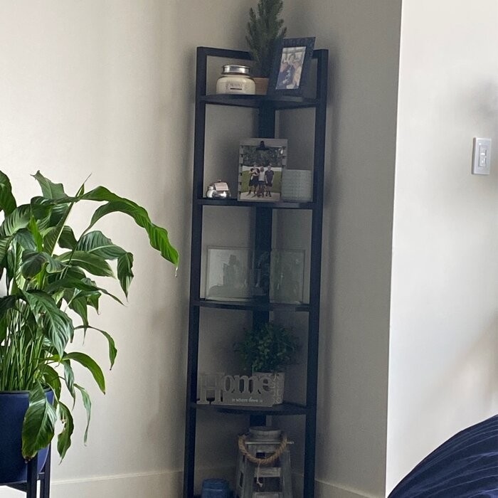 Haseltine 59.05'' H x 10.82'' W Steel Corner Bookcase