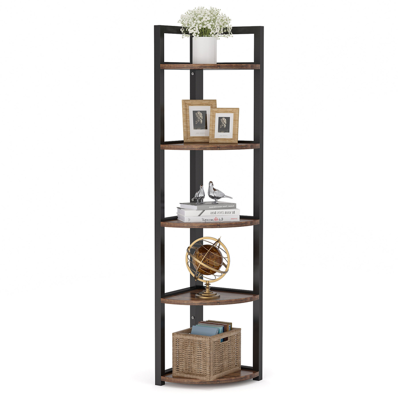 Haseltine 59.05'' H x 10.82'' W Steel Corner Bookcase