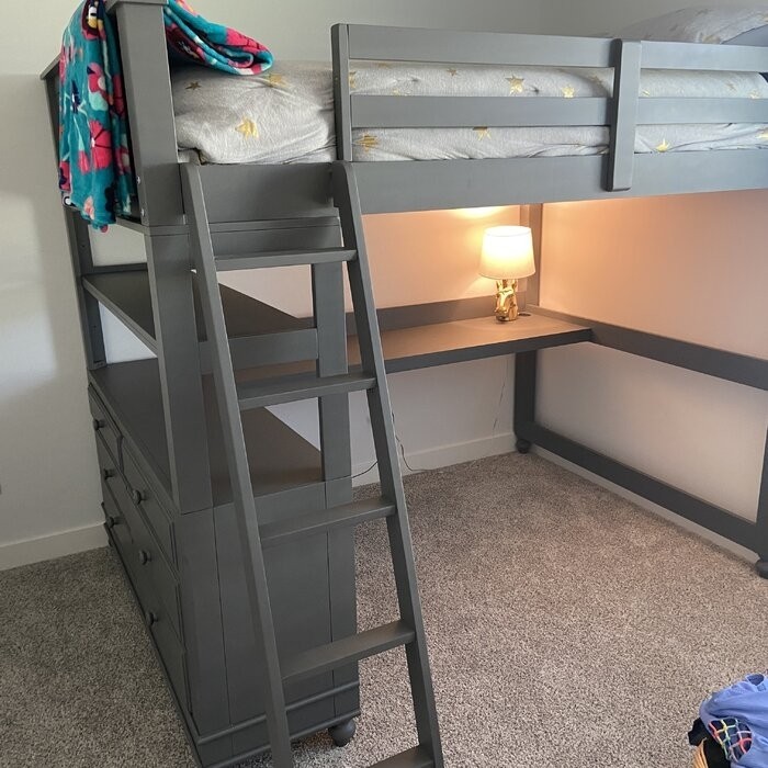 Hedgepeth Solid Wood Loft Bed with Built-in-Desk by Viv + Rae™