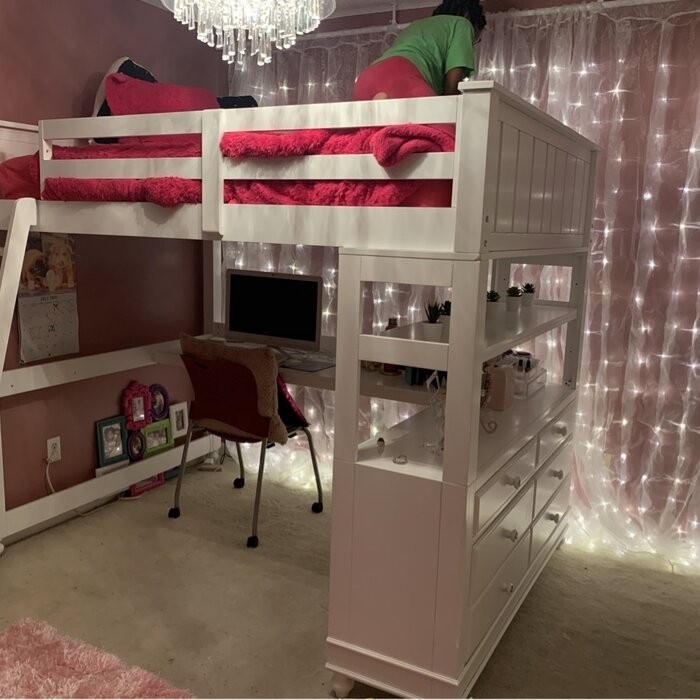 Hedgepeth Solid Wood Loft Bed with Built-in-Desk by Viv + Rae™