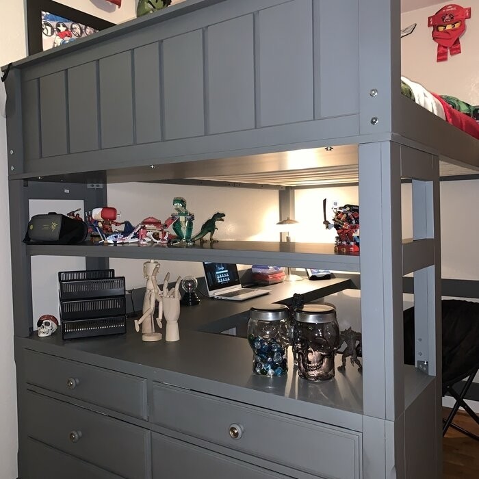 Hedgepeth Solid Wood Loft Bed with Built-in-Desk by Viv + Rae™