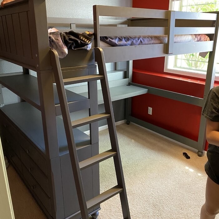 Hedgepeth Solid Wood Loft Bed with Built-in-Desk by Viv + Rae™