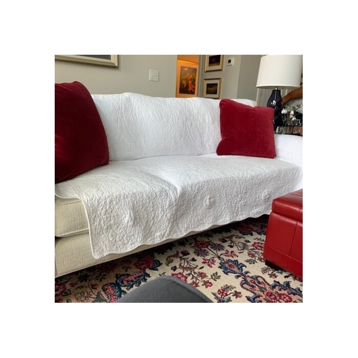 Heirloom Quilted Box Cushion Sofa Slipcover