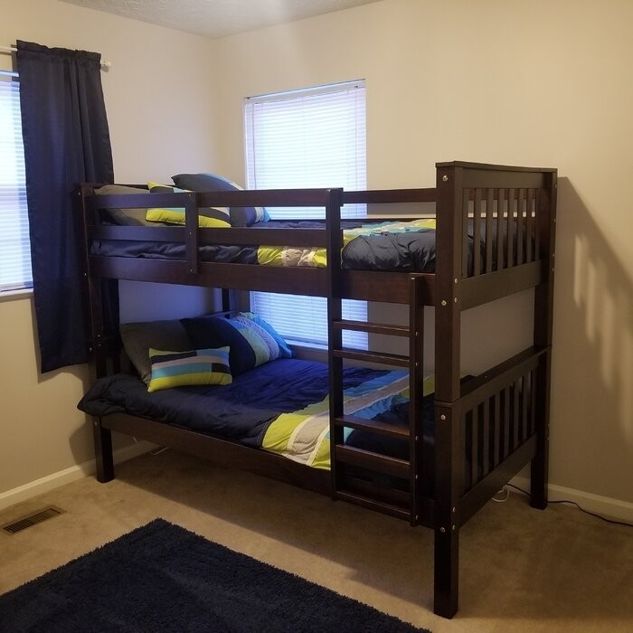 Helzer Twin Over Twin Solid Wood Standard Bunk Bed by Harriet Bee