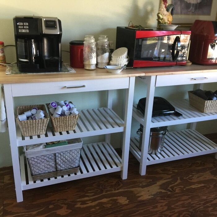 Herriott 40'' Wide Prep Table with Solid Wood Top