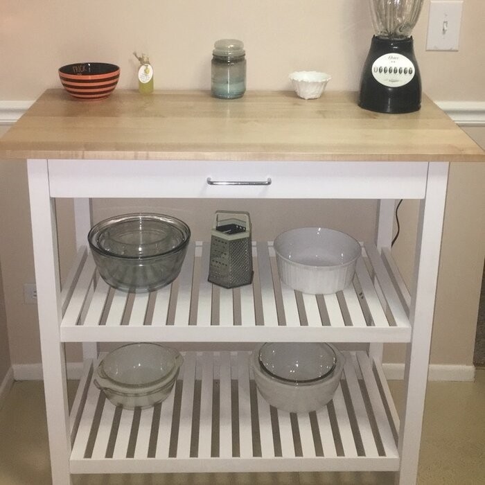 Herriott 40'' Wide Prep Table with Solid Wood Top