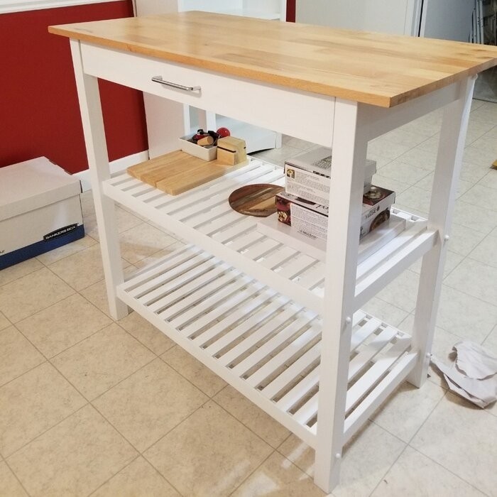 Herriott 40'' Wide Prep Table with Solid Wood Top
