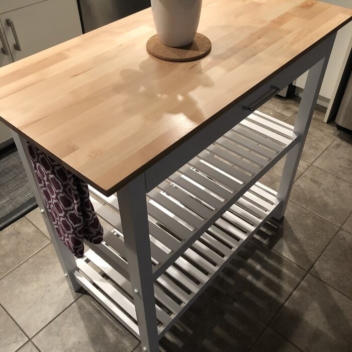 Herriott 40'' Wide Prep Table with Solid Wood Top