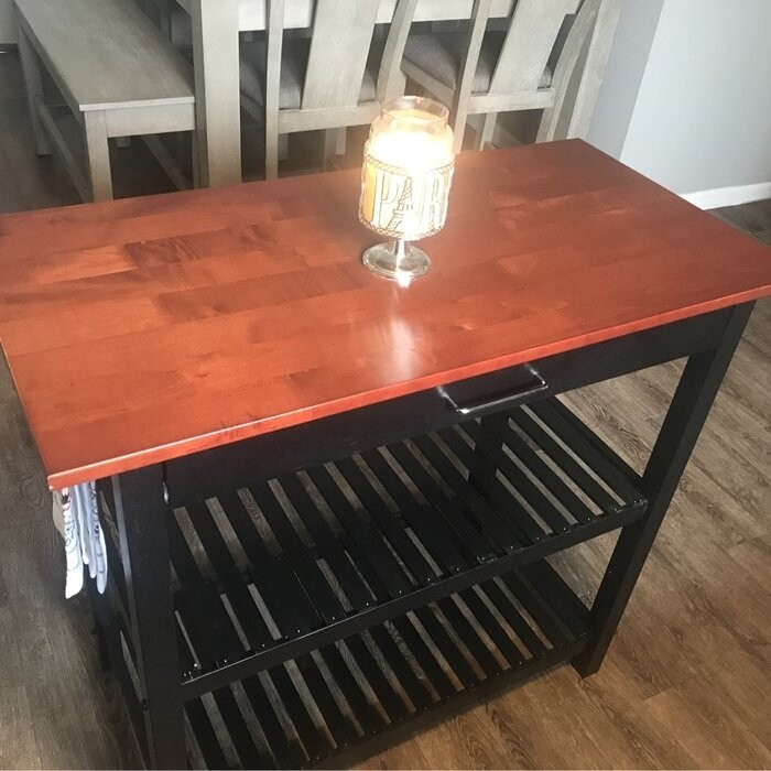 Herriott 40'' Wide Prep Table with Solid Wood Top