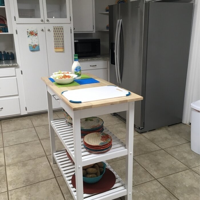 Herriott 40'' Wide Prep Table with Solid Wood Top