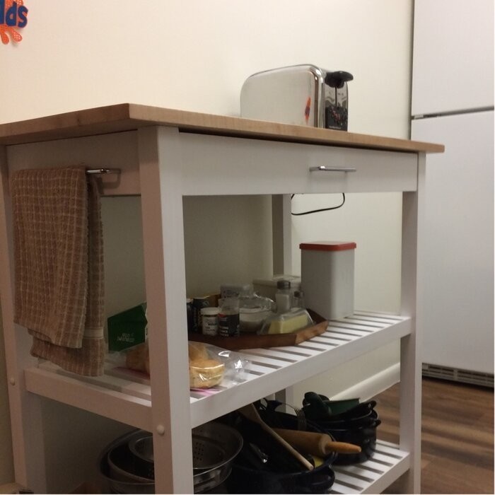 Herriott 40'' Wide Prep Table with Solid Wood Top