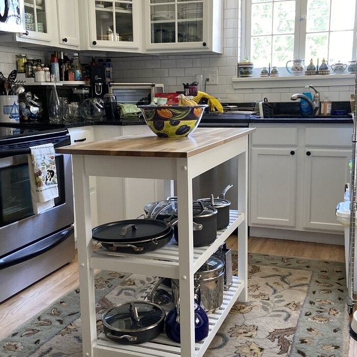 Herriott 40'' Wide Prep Table with Solid Wood Top