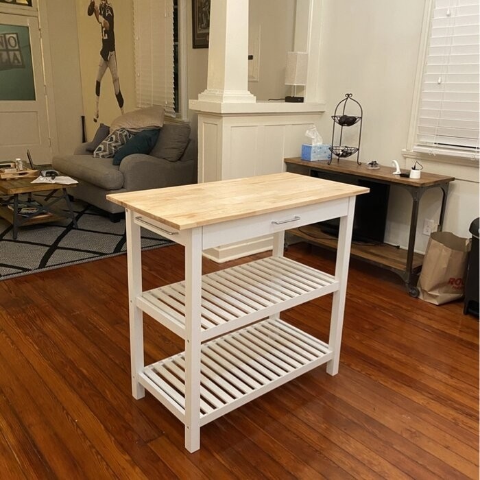Herriott 40'' Wide Prep Table with Solid Wood Top