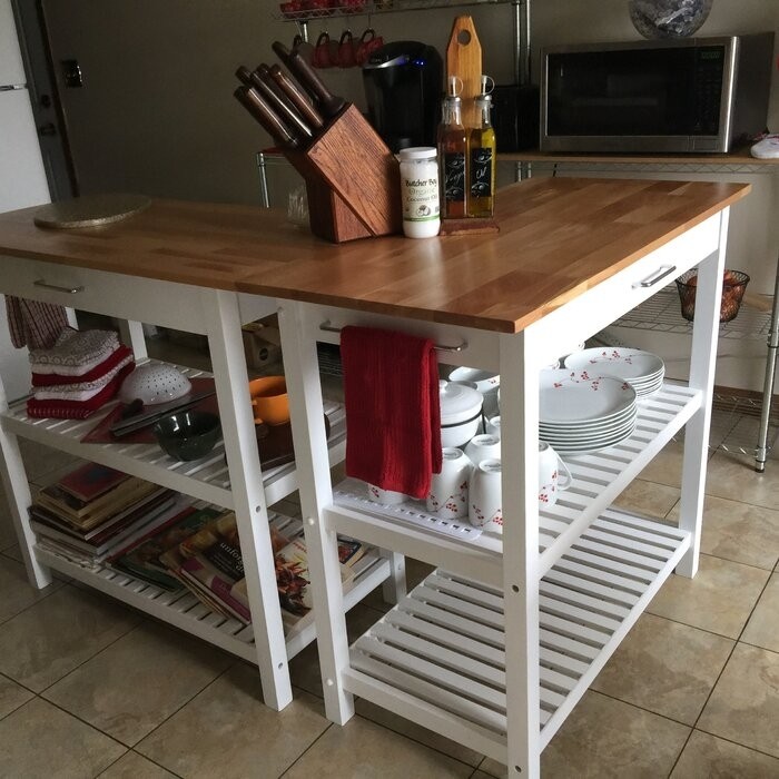 Herriott 40'' Wide Prep Table with Solid Wood Top