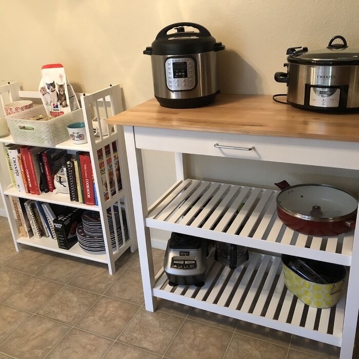 Herriott 40'' Wide Prep Table with Solid Wood Top