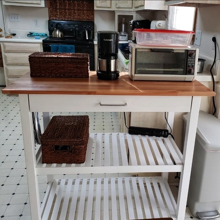 Herriott 40'' Wide Prep Table with Solid Wood Top