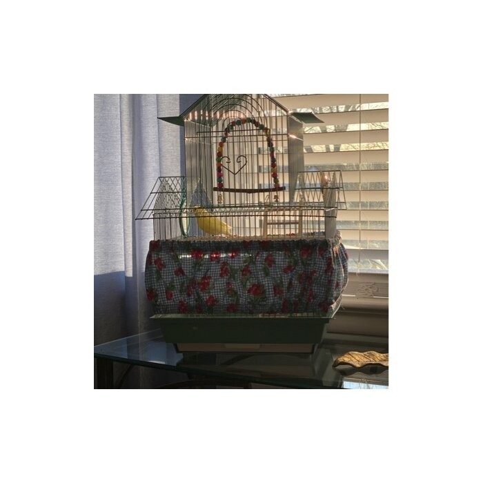Higbee 22'' Plastic Pointed Top Hanging Bird Cage with Perch