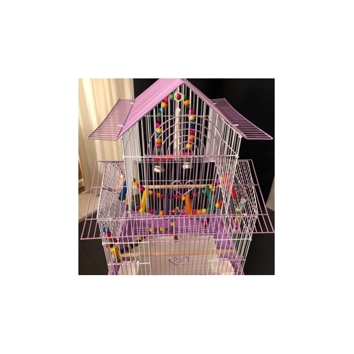 Higbee 22'' Plastic Pointed Top Hanging Bird Cage with Perch