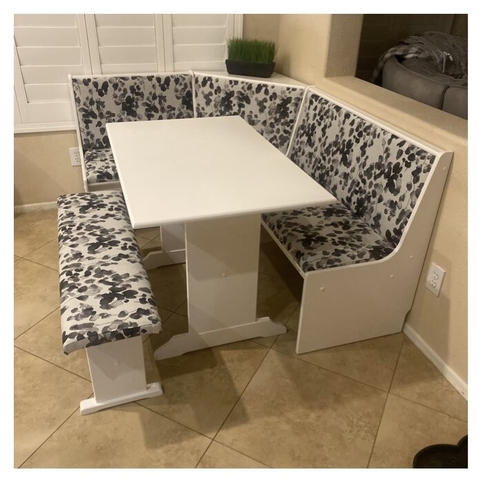 Hollenberg 5 - Person Pine Solid Wood Breakfast Nook Dining Set